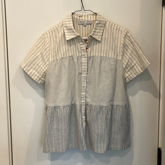 Madewell Tops - Madewell size small denim, striped layered shirt
